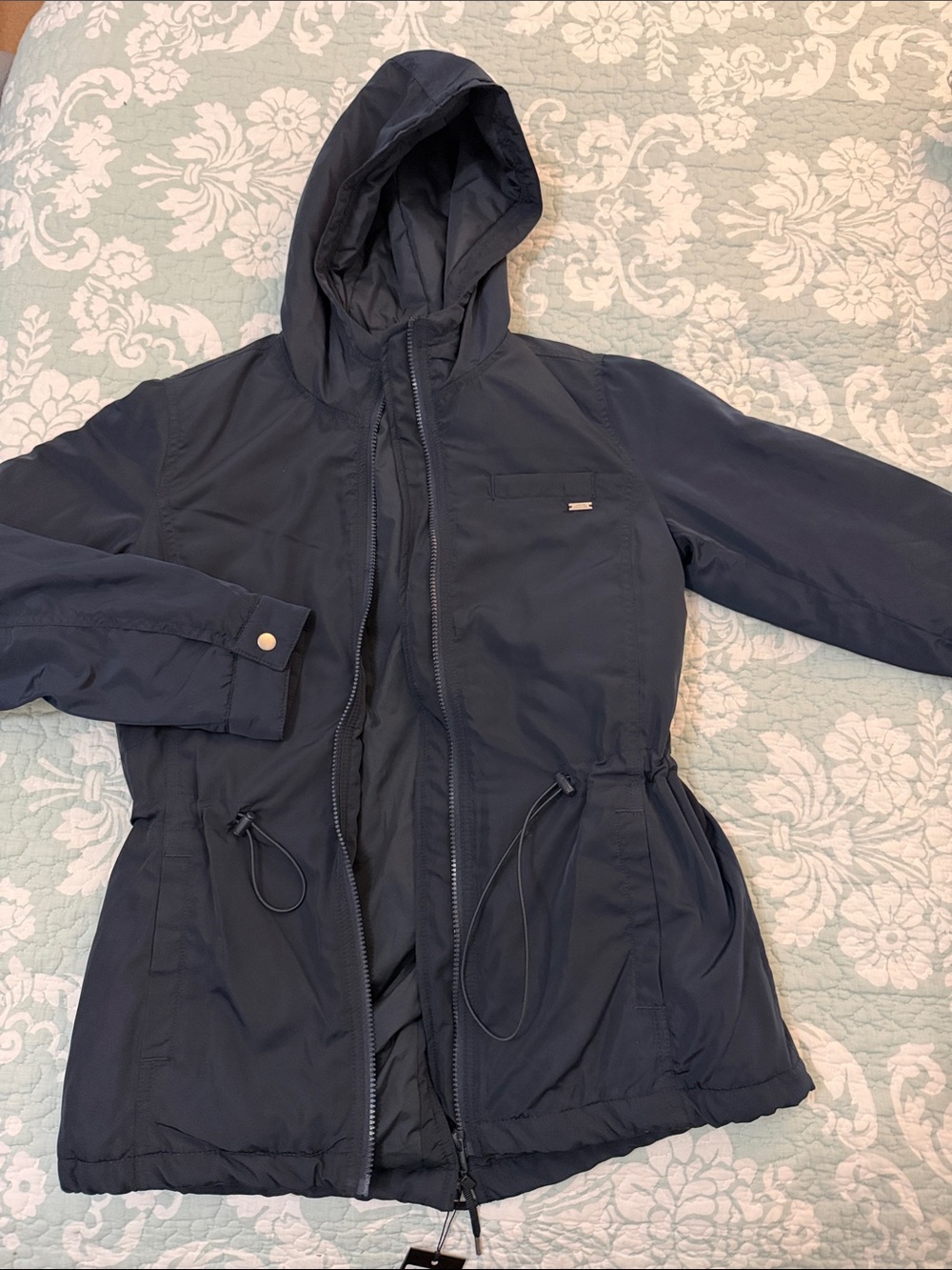 Armani Exchange Navy Hooded Utility Jacket navy blue